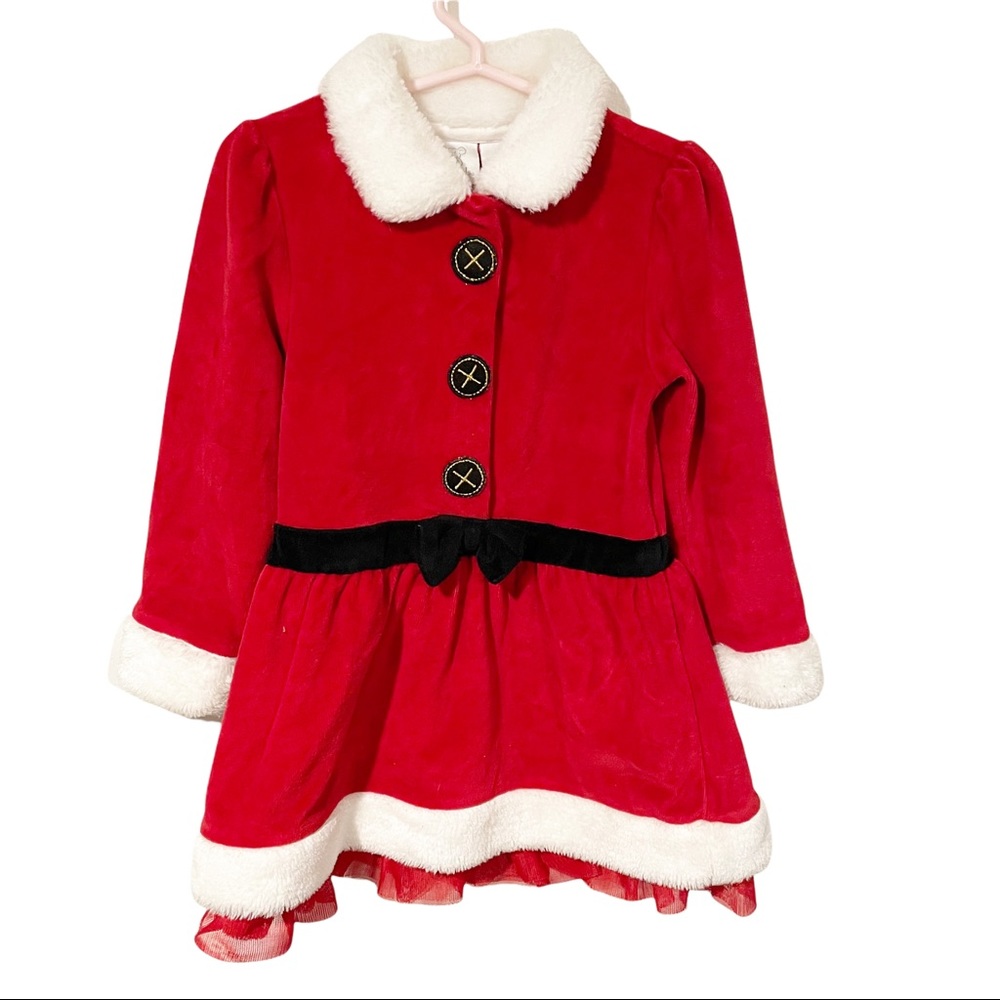Koala Kids Toddler Girls Red Velour Christmas Xmas Dress‎ Size 3T